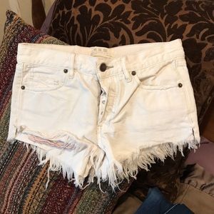Free People white denim shorts